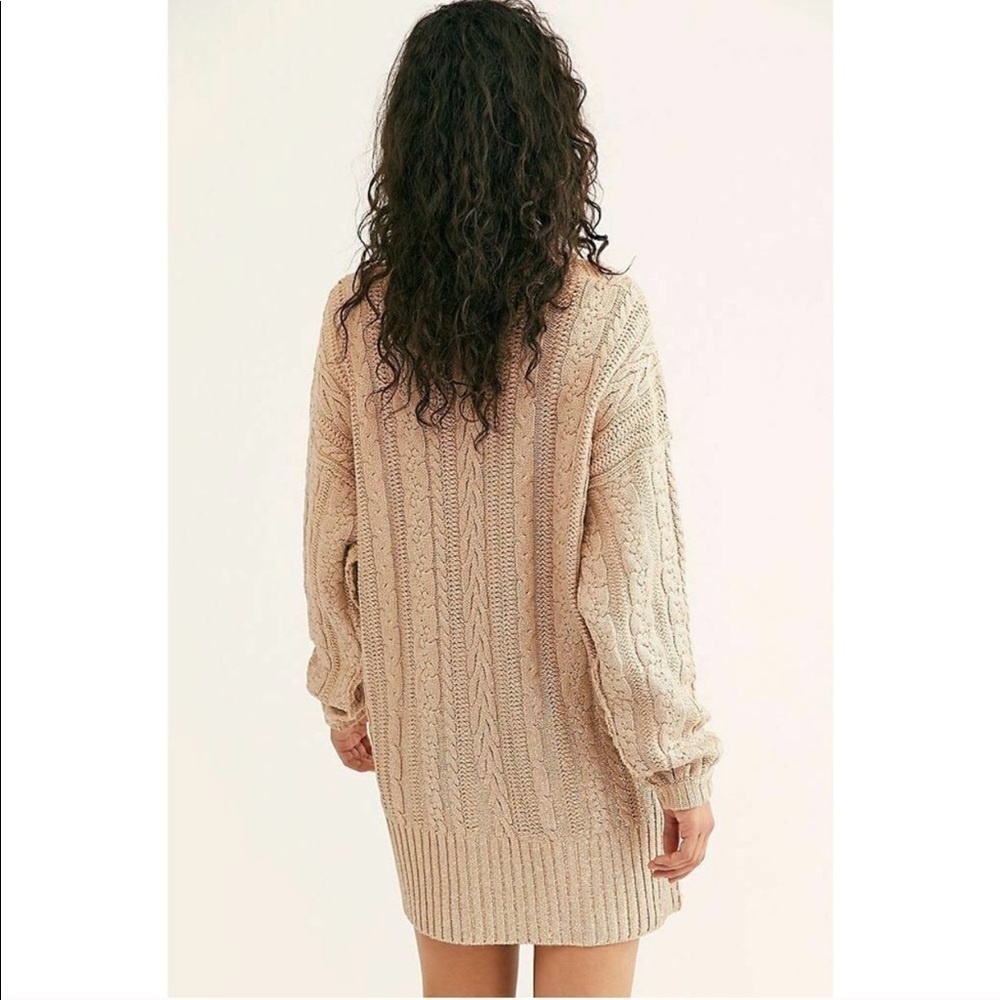 Free People Good as Gold Sweater Dress Cream Puff - Picture 11 of 11